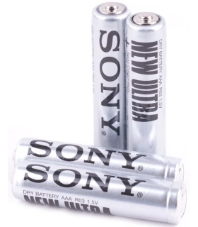 Сольові мініальчикові батареї SONY R03 (AAA) 48шт оптом, SONY , 0,18 $
