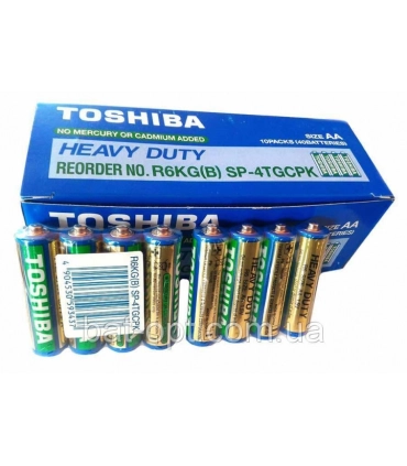 Пальчикові сольові батареї TOSHIBA Heavy Duty R6 AA оптом, TOSHIBA , 0,25 $
