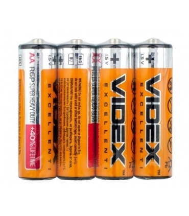 Сольові пальчикові батареї VIDEX R6 (AA) оптом, Videx , 0,13 $