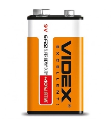 Солевые батарейки КРОНА 9V VIDEX 6F22 оптом, Videx , 0,32 $