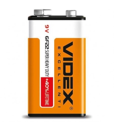 Солевые батарейки КРОНА 9V VIDEX 6F22 оптом, Videx , 0,32 $