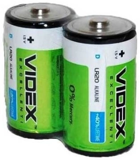 Щелочные батарейки бочонки VIDEX LR20 (D) ALKALINE оптом, Videx , 1,30 $