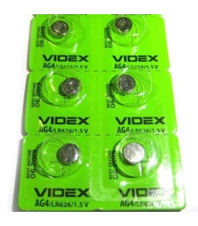 Лужні батарейки таблетки VIDEX AG 4 (LR626) оптом, Videx , 0,10 $