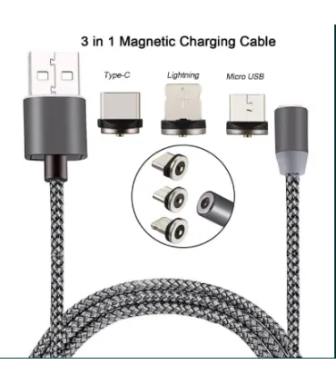 Кабель заряджання USB магнітний X360 3in1 Lightning, micro-USB, Type-C оптом, TV Shop , 4,00 $