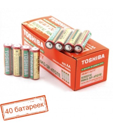 Пальчиковые солевые батарейки TOSHIBA Heavy Duty R6 AA купить
