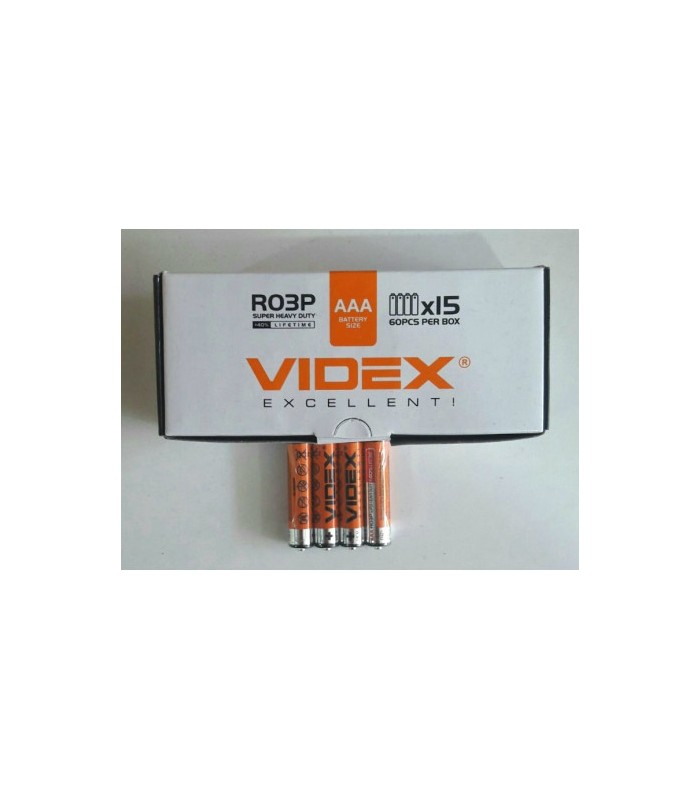 Солевые минипальчиковые батарейки VIDEX R03 (AAA) купить оптом