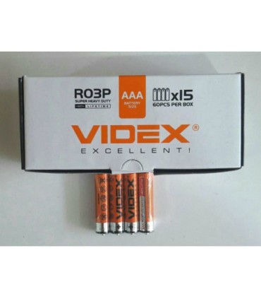 Солевые минипальчиковые батарейки VIDEX R03 (AAA) купить оптом