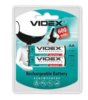 Акумуляторні пальчикові батареї Videx HR6 AA 600 mAh оптом, Videx , 0,80 $