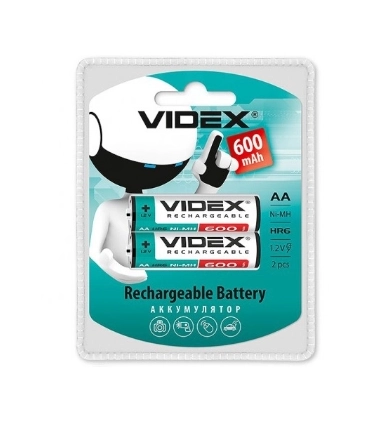 Аккумуляторные пальчиковые батарейки Videx HR6 AA 600 mAh оптом, Videx , 0,80 $