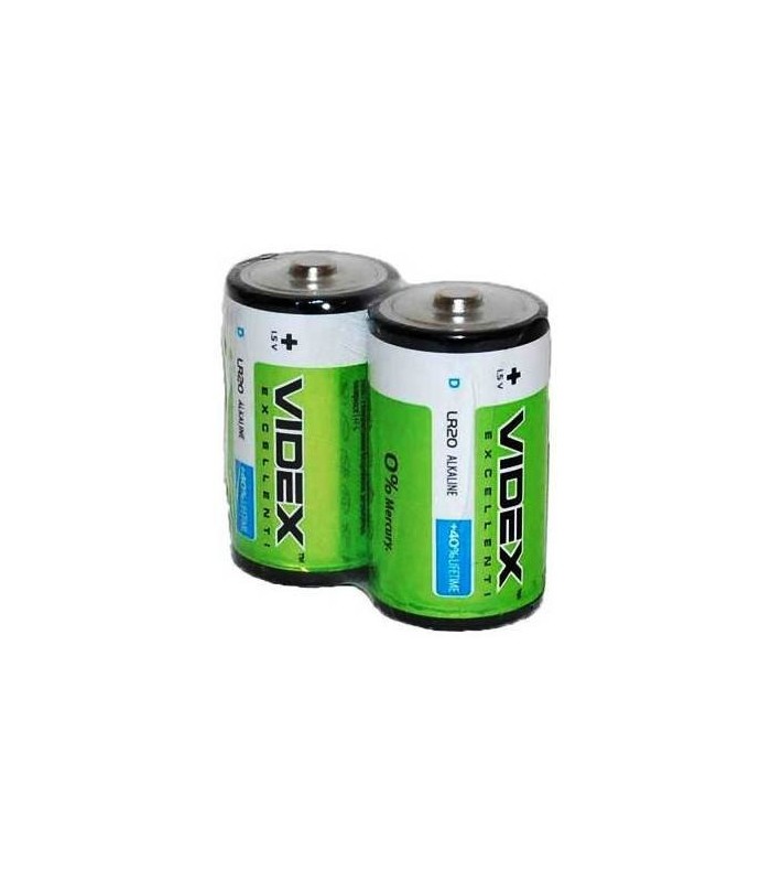 Лужні батарейки барила VIDEX LR20 (D) ALKALINE купити оптом