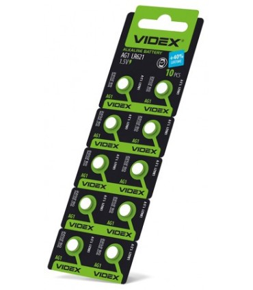 Лужні батарейки для годинника Videx AG1 (LR621) купити оптом