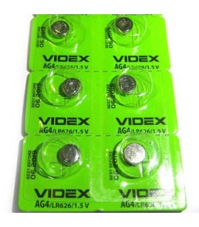 Лужні батарейки таблетки VIDEX AG 4 (LR626) купити оптом