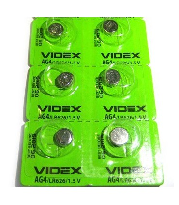 Лужні батарейки таблетки VIDEX AG 4 (LR626) купити оптом