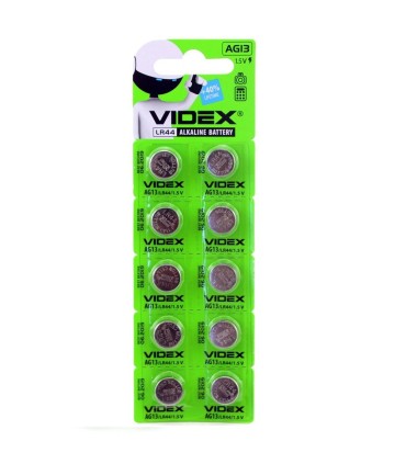 Лужні батарейки таблетки Videx AG13 купити оптом Одеса 7 км