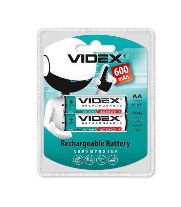 Акумуляторні пальчикові батареї Videx HR6 AA 600 mAh