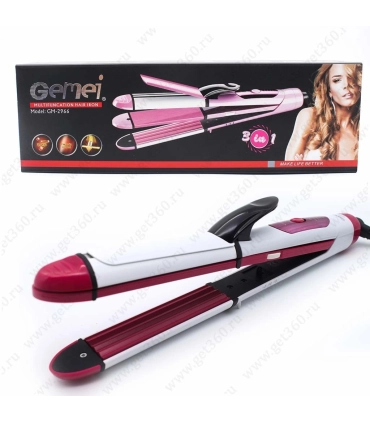 Выпрямитель, утюжек, гофре 3 в 1 GEMEI GM-2966 оптом, Gemei , 7,50 $