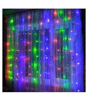 Гірлянда штора на 144 LED 2*2 метри колір Mix RD-087 оптом, TV Shop , 5,20 $
