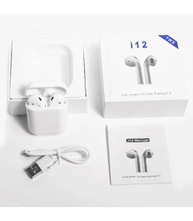 Бездротові Bluetooth навушники i12 TWS з боксом Білі оптом, Cope , 4,50 $