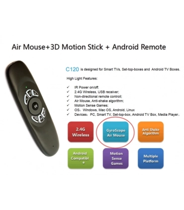 Аэромышь гироскопная для Smart TV FLY Air Mouse C120L с подсветкой оптом, TV Shop , 5,20 $