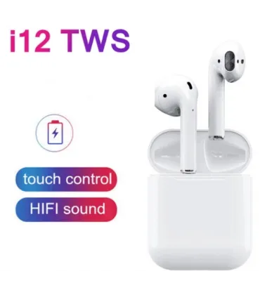 Беспроводные Bluetooth наушники i12 TWS с боксом Белые оптом, Cope , 4,50 $