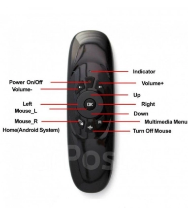 Аэромышь гироскопная для Smart TV FLY Air Mouse C120L с подсветкой оптом, TV Shop , 5,20 $