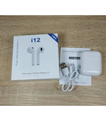 Беспроводные Bluetooth наушники i12 TWS с боксом Белые оптом, Cope , 4,50 $