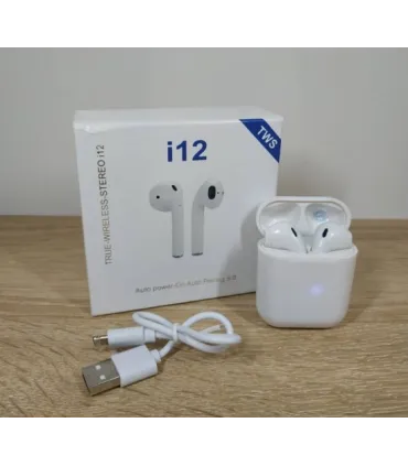 Беспроводные Bluetooth наушники i12 TWS с боксом Белые оптом, Cope , 4,50 $