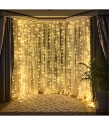 Гирлянда штора тепло белая 240 LED 2х2 метра оптом, TV Shop , 7,50 $