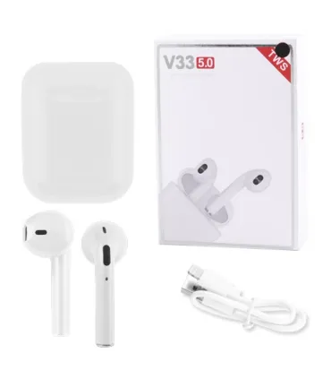 Беспроводные bluetooth-наушники White TWS V33 с кейсом оптом, Cope , 7,00 $
