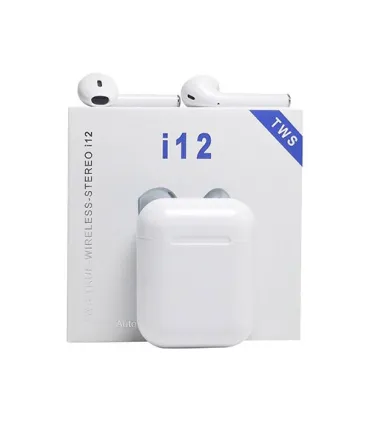 Беспроводные Bluetooth наушники i12 TWS с боксом Белые оптом, Cope , 4,50 $
