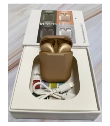 Беспроводные Bluetooth наушники с боксом inPods i12 tws Pro золотые оптом, Cope , 6,00 $