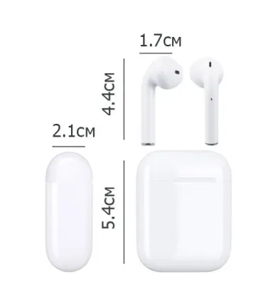 Беспроводные Bluetooth наушники i12 TWS с боксом Белые оптом, Cope , 4,50 $