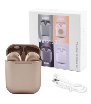 Беспроводные Bluetooth наушники с боксом inPods i12 tws Pro золотые оптом, Cope , 6,00 $