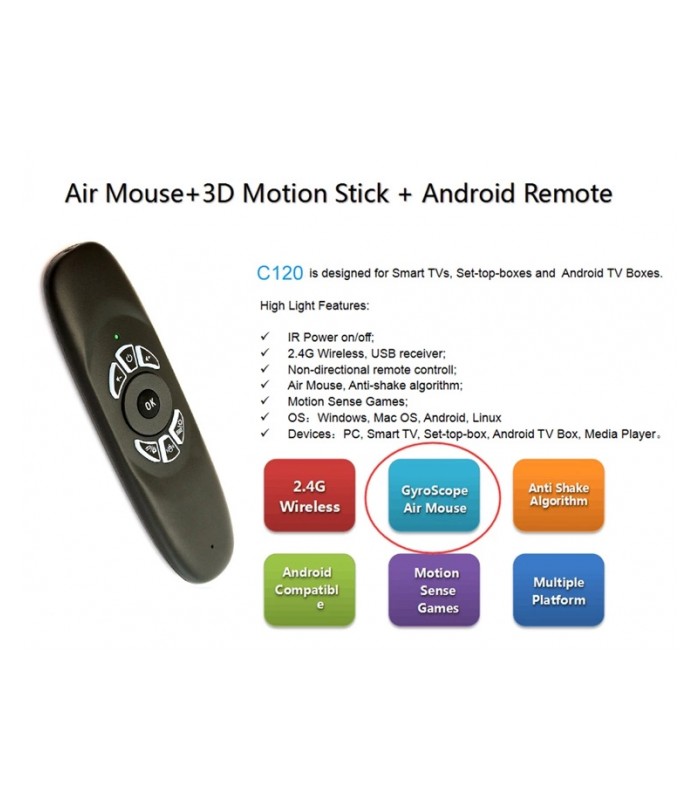 Аэромышь гироскопная для Smart TV FLY Air Mouse C120L с