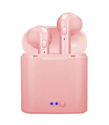 Розовые Bluetooth беспроводные наушники i7 TWS mini с кейсом оптом, Cope , 3,50 $
