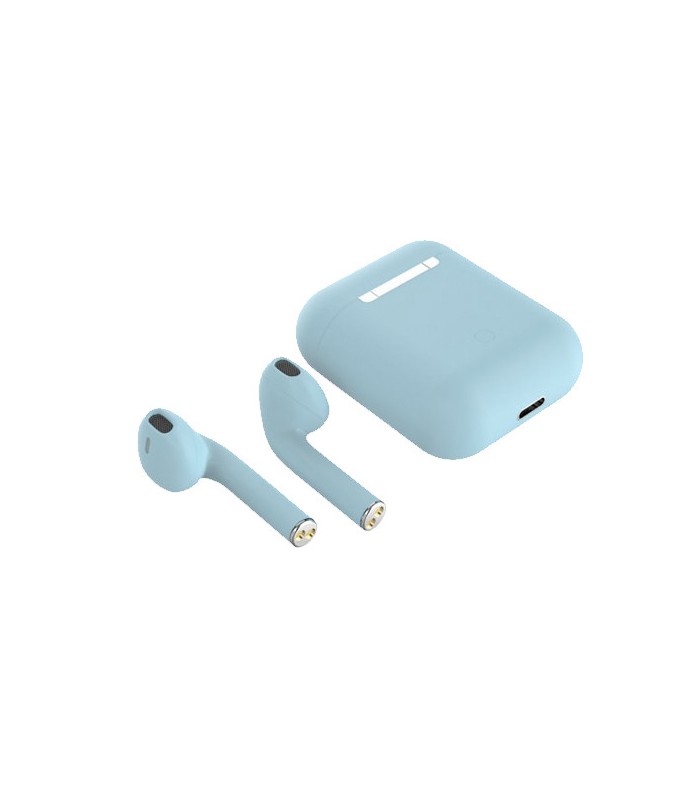 Беспроводные Bluetooth наушники i12 TWS blue с боксом купить