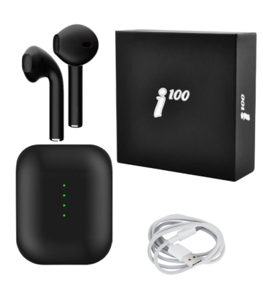 Черные беспроводные Bluetooth наушники i100 с кейсом оптом, Cope , 12,00 $