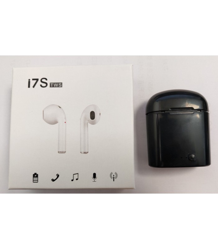Чорні Bluetooth бездротові навушники i7 TWS mini з кейсом