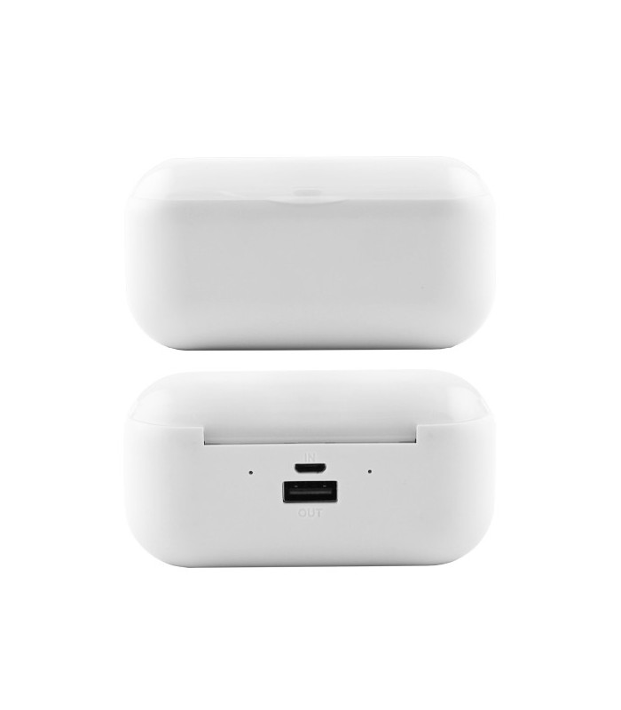 Bluetooth наушники беспроводные TWS F9 капельки с кейсом white