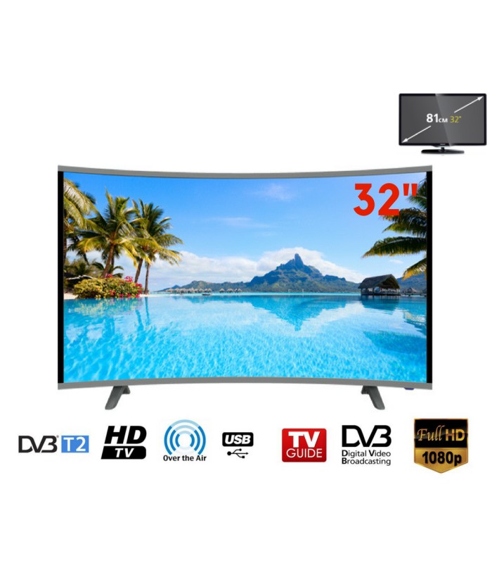 Вигнутий смарт телевізор COMER 32" LCD Led TV curved купити
