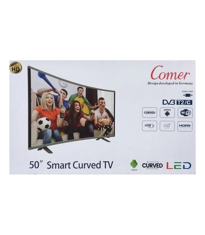 Вигнутий Smart TV 4K COMER 50" дюйма LCD Led TV curved купити