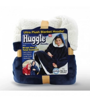 Кігурумі толстовка худий плед з капюшоном і рукавами синій Huggle Hoodie Plush оптом, TV Shop , 8,00 $