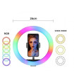 Цветная кольцевая лампа 26 см RGB MJ-26