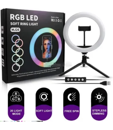 Цветная кольцевая лампа 26 см RGB MJ-26 оптом, TV Shop , 7,80 $