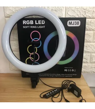 Цветная кольцевая LED селфи лампа 38 см RGB MJ-38 оптом, TV Shop , 21,00 $