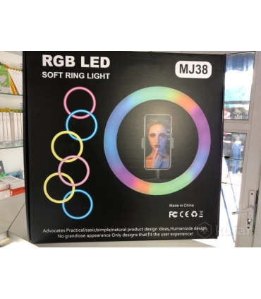 Кольорова кільцева LED селфі лампа 38 см RGB MJ-38 оптом, TV Shop , 21,00 $