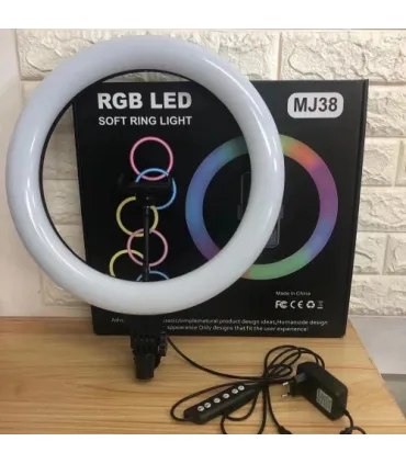 Цветная кольцевая LED селфи лампа 38 см RGB MJ-38 оптом, TV Shop , 21,00 $