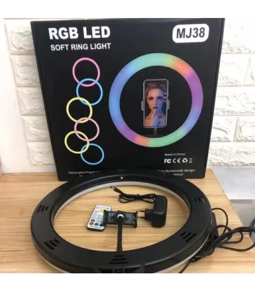 Цветная кольцевая LED селфи лампа 38 см RGB MJ-38 оптом, TV Shop , 21,00 $