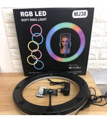 Кольорова кільцева LED селфі лампа 38 см RGB MJ-38 оптом, TV Shop , 21,00 $