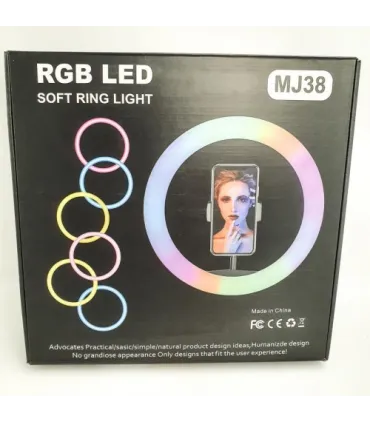 Цветная кольцевая LED селфи лампа 38 см RGB MJ-38 оптом, TV Shop , 21,00 $